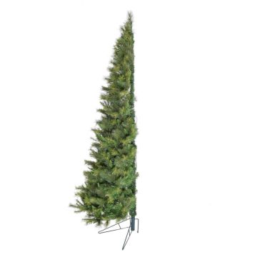 Christmas Time 7.5' Wall/Half Green Christmas Tree, Warm White LED Lights