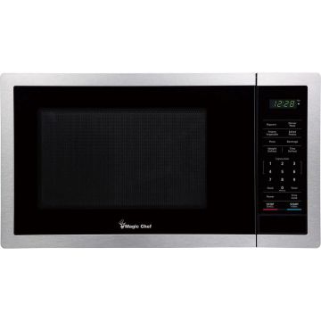 Magic Chef - 0.9 Cu. Ft. 900-Watt Countertop Microwave (Stainless Steel)