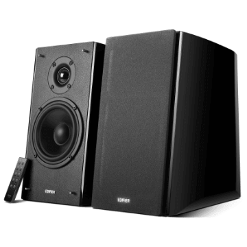 Edifier - Wood Bluetooth Bookshelf Speakers - Black