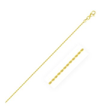 14k Yellow Gold Solid Diamond Cut Rope Bracelet 1.5mm (7 Inch)