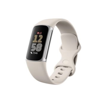 Fitbit  - Charge 6 Fitness Tracker Porcelain/Silver Aluminum