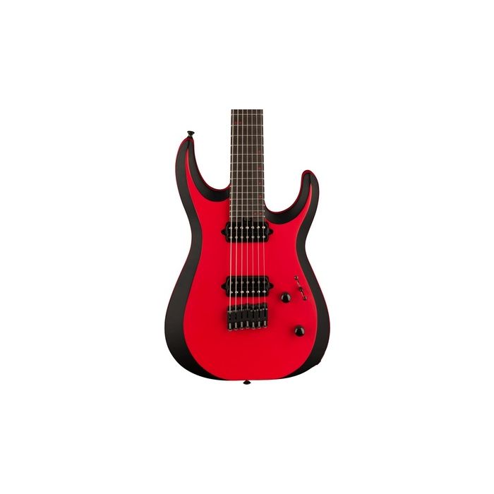 Jackson Pro Plus Series DK Modern MDK7 Electric Guitar HT, Ebony Fingerboard, Satin Red with Black bevels 2