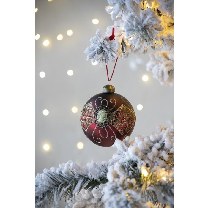 Christmas Ball Ornaments, Decorative Hanging Ball Christmas Tree Ornaments For Holiday Decorations (Set of 6) - Red 1
