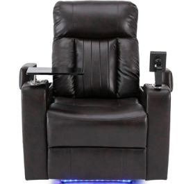 Power Recliner With Storage Arms, Cupholders, Swivel Tray Table And ...